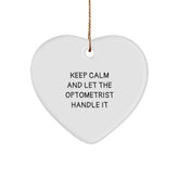 Funny Optometrist Gifts, Keep Calm Heart Ornament for Christmas, Gifts from Friends, Family, Coworkers to Optometrist Men, Women, Colleagues - Image 1